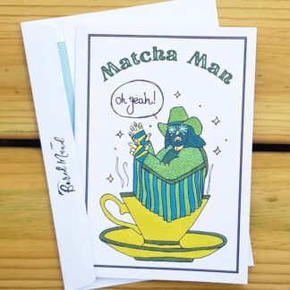 Matcha Man Greetings Card.