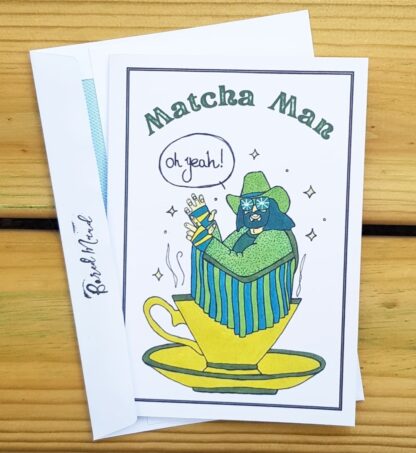 Matcha Man Greetings Card.