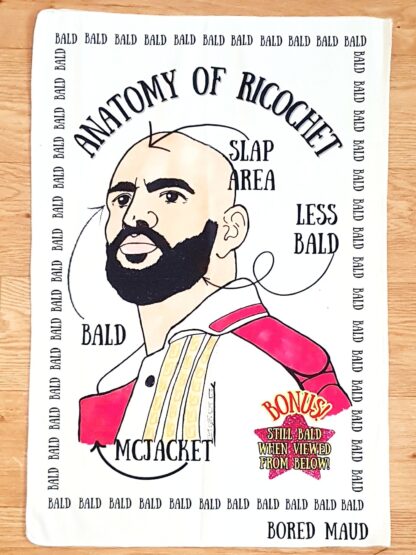 Anatomy of Ricochet tea towel