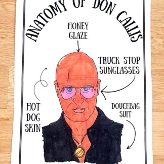 Anatomy of Don Callis tea towel
