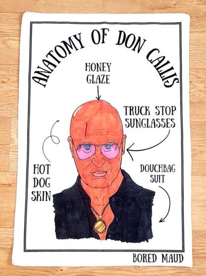 Anatomy of Don Callis tea towel